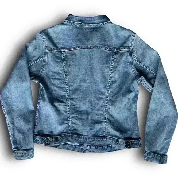 Boho Embellished Studded Hippie Blue Jean Denim Jacket Floral Aztec Embroidery S - Picture 2 of 9